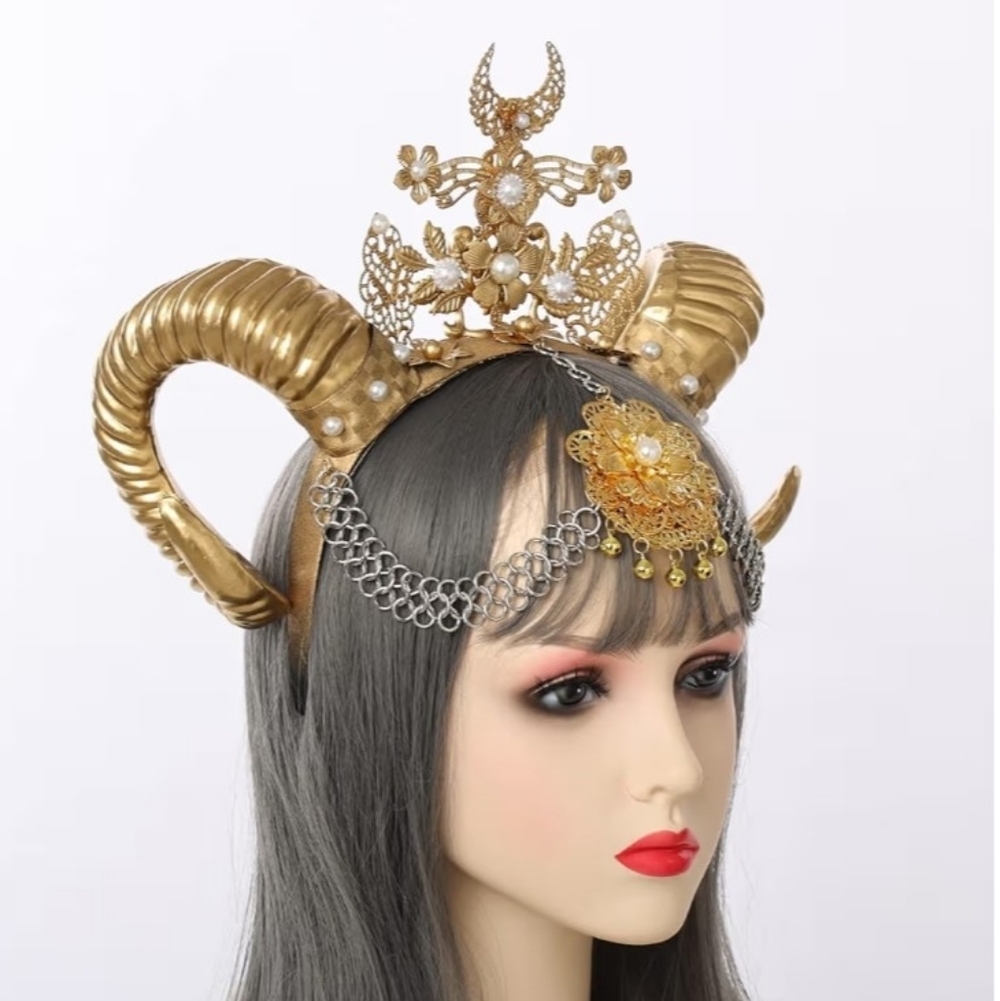Mary Halo Crown Headband Spiked Zip Tie Halo Crown Sunburst Goddess Headband - Picture 5 of 11